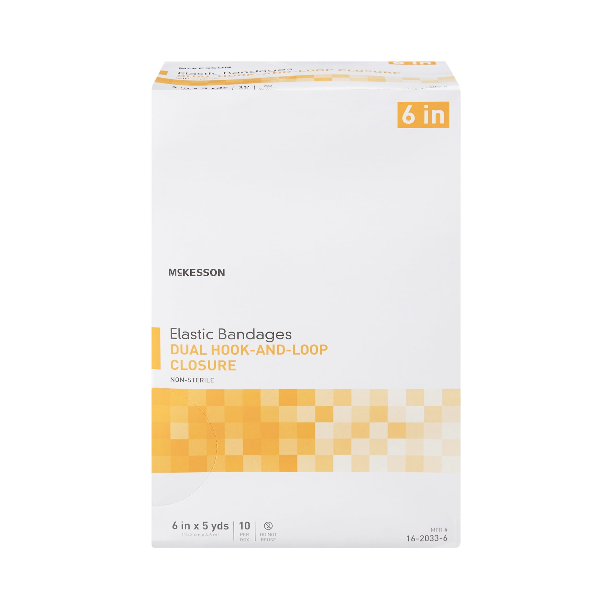 McKesson Elastic Bandage Compression Wrap for Injuries - Tan, 6 in x 5 yd, 1 Count, 10 Packs, 10 Total