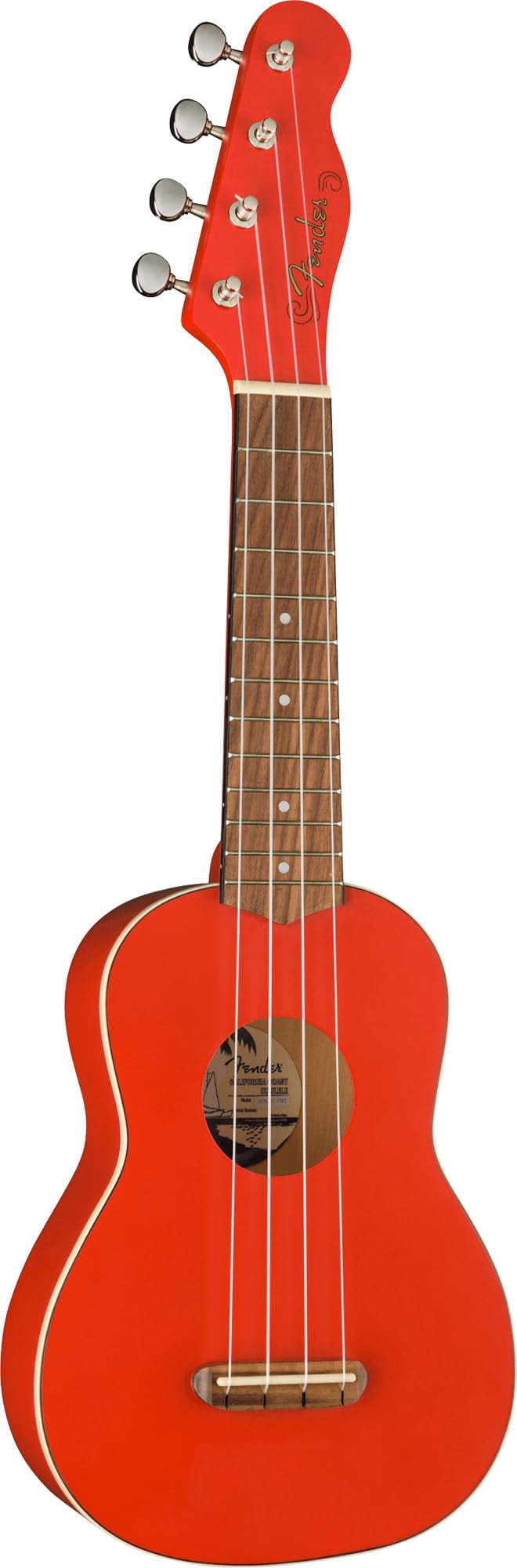 Fender Venice Soprano Ukulele - Fiesta Red Bundle with Gig Bag, Tuner, and Austin Bazaar Instructional Video
