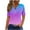 ✉296-Hot Pink, variant on Nuoqisi Non-Positioning Printed V-Neck Button T-Shirt - Ladies' Loose Casual Top for Artistic Studio Visits, Weekend Farmers Market Trips