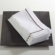Angle View: Fennco Styles Embroidered Line Design Napkins, Set of 4, Many Colors (Mocha)