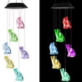 thumbnail image 6 of Solar Powered Color Changing Wind Chime Light, Cute Kitten Design Led Lamp for Patio Yard Garden, Home Decor Aesthetic Waterproof Outdoor Hanging Decor, Easter Decor Outdoor Light, 4.9*25.5in, 6 of 6
