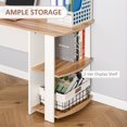 thumbnail image 3 of HOMCOM L-Shaped Desk, Computer Corner Desk, PC Table with 2 Storage Shelves, Home Office Workstation, Walnut Brown, 3 of 9