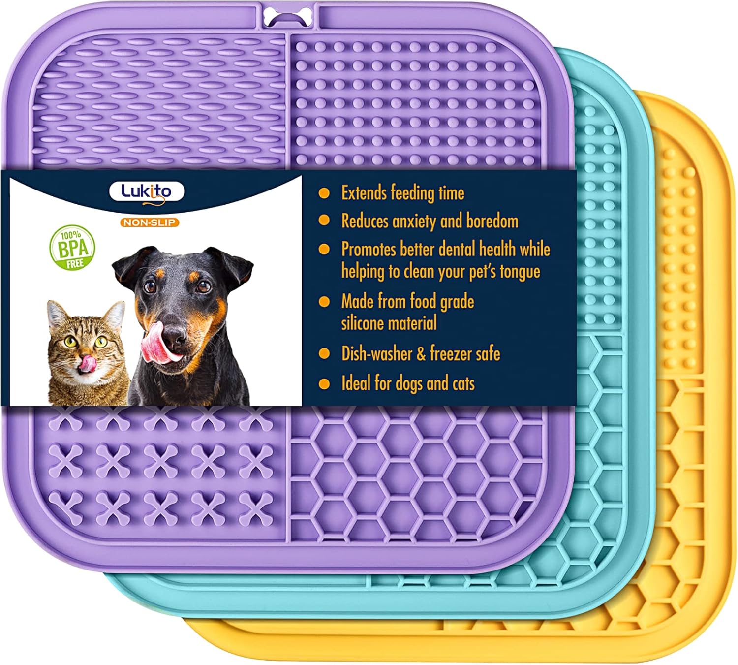 Marley Reversible Lick Mat – Leckmatte Für Hunde Aus Silikon, Beidseitig Nutzbar, Anti-Rutsch, Slow Feeder