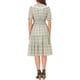 thumbnail image 3 of INSPIRE CHIC Vestido Midi de Gasa a Cuadros con Volantes y Fruncido para Mujer Verde Rosa L, 3 of 7