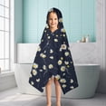 thumbnail image 6 of Darkblue Daisy Flower Yellow Centers Pattern Hooded Bath Towel，50"x30" for Ages 3 To 12 Kids, Quick Dry Lightweight Soft Microfiber Hood Beach Towel Cover Up for Kids, 6 of 7