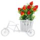 thumbnail image 1 of 1 juego de flores artificiales con cesta para bicicleta, decoración de flores de fresa simuladas, flores artificiales, 1 of 6