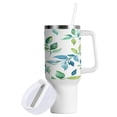 thumbnail image 2 of 40 Oz Car Handle Water Bottle Water Cup Water Bottle Water Jug Coffee Cup Travel Water Bottle Cool Cartoon Green Leaves, 2 of 8
