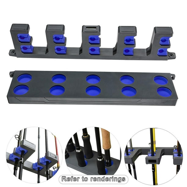 Lipstore Fishing Rod Holder Store 10 Rods Support For Garage Display Fishing Rod Rack Blue Blue