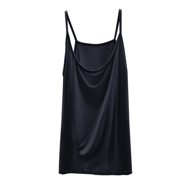 Timegard Débardeur pour Femmes Grande Taille Col Rond Ample Doux Pyjama Vêtements de Détente Couleur Unie Camis Tee
