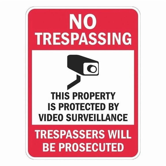 Lyle Rflctv No Trespassing Sign,18x12in,Alum T1-1073-HI_12x18