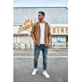 thumbnail image 6 of COOFANDY Men's Waffle Button Down Shirts Casual Long Sleeve Shacket Jacket with Pockets, 6 of 9