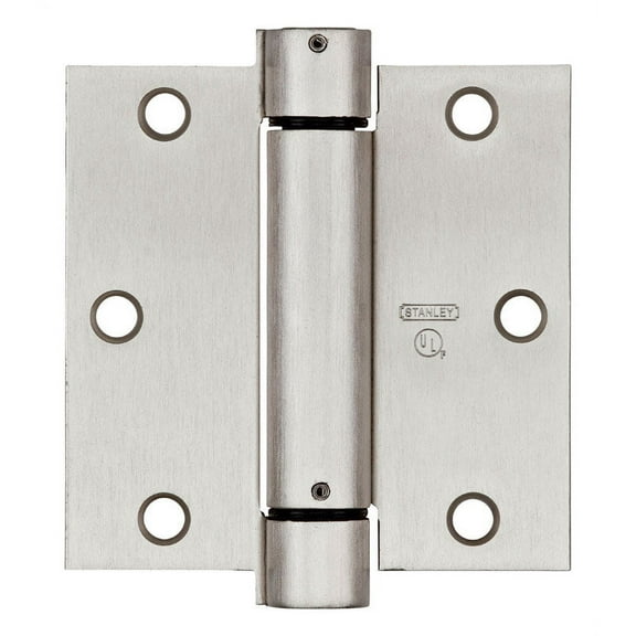 National Hardware 3-1/2 In. Satin Nickel Square Spring Door Hinge N350-777