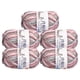 thumbnail image 1 of Uxcell paquete de 5 ovillos de 50g de hilo de mezcla de algodón para ganchillo en color rosa gris, 1 of 7