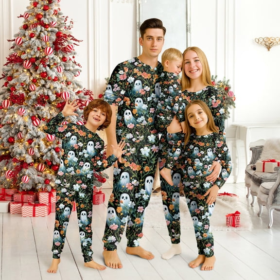 2026 Matching Family Halloween Pajamas Set, Fall Sleepwear, Ghost & Pumpkin Printed Holiday Sleepwear, Soft Loungewear PJs Outfit
