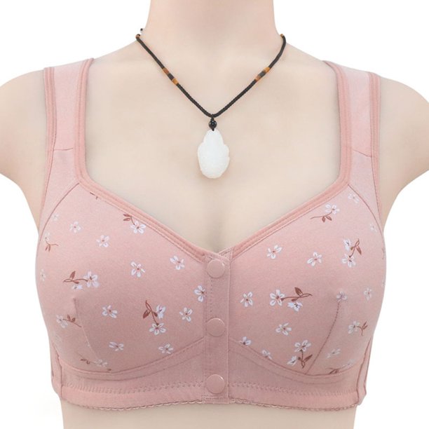 WILLBEST Brasier Sujetador Con Aros Y Encaje Sexy Para Mujer, Con Botones Frontales, Copa Moldeadora, Tirantes Ajustables, Talla Grande, 1014