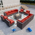 thumbnail image 2 of Gotland Ensemble de 15 Pcs de Meubles de Patio Extérieur avec Table à Foyer au Propane Canapé Sectionnel d'Extérieur, 2 of 7