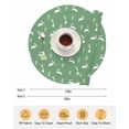 thumbnail image 6 of 13 Inch Round Placemats Set of 4, Green Spring Easter Non Slip Heat Insulation PP Table Mats, Cute Bunny Botanical Washable Place Mats for Kitchen Dining Party Table Decor, 6 of 7
