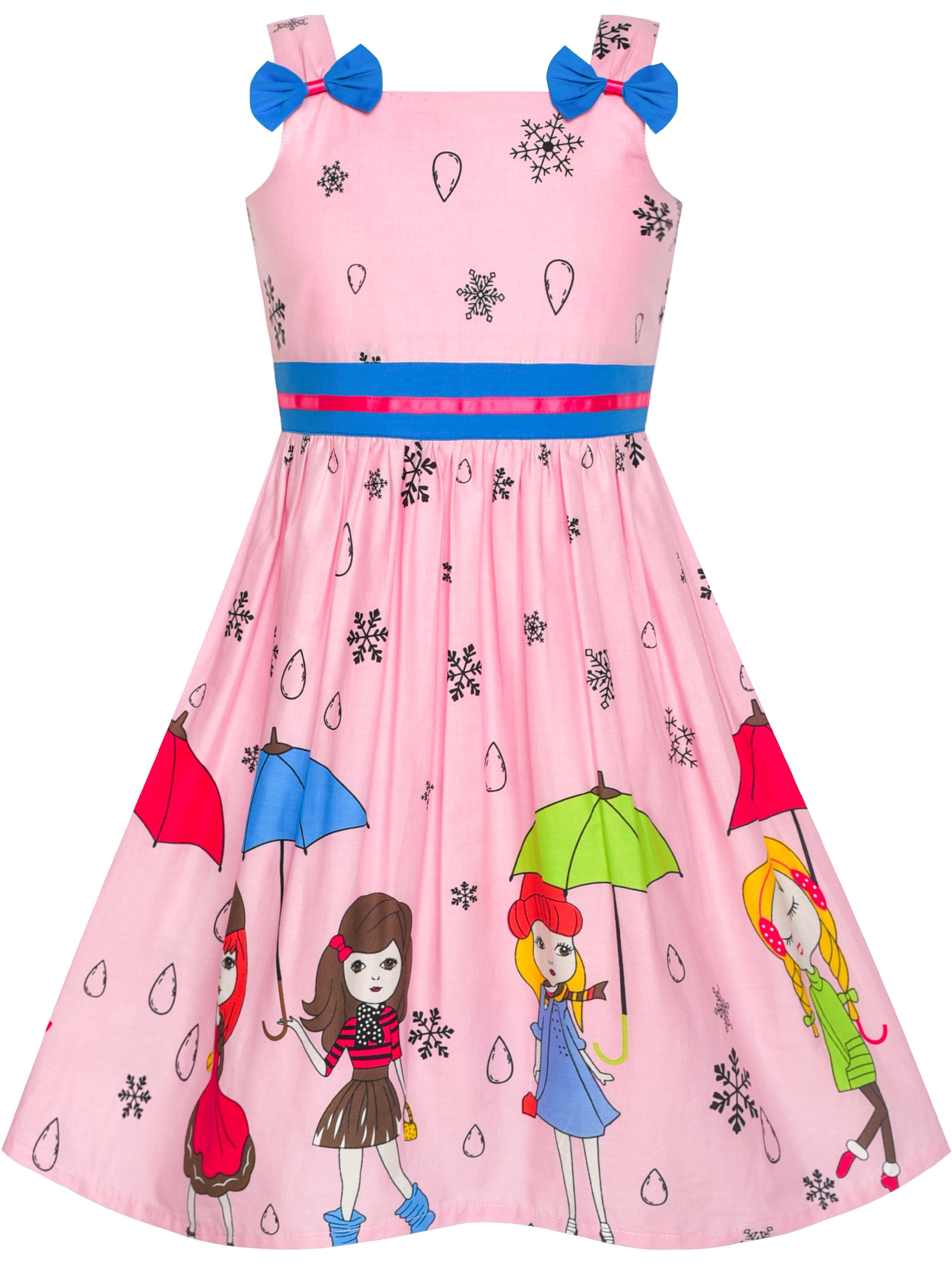 Sunny Fashion Girls Dress Ladybug Polka Dot Bow Tie