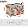 thumbnail image 7 of Yayeee Foldable Storage Basket for Shelves with Handles Set of 2 Waterproof Cloth Bins, Colorful Flowers, 7 of 7