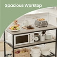 thumbnail image 4 of LEDREM Kitchen Island with 3 Shelves,Large Worktop and Industrial Steel Frame,Multi-Purpose Kitchen Cart,Easy Assembly,Greige and Black, 4 of 6