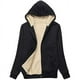 thumbnail image 2 of Chaqueta de forro polar de invierno para mujer, sudadera con capucha y cremallera completa con forro Sherpa y bolsillo, L, Black brillar Electrónica, 2 of 4