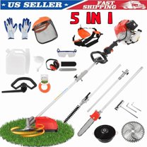 Seipouy Powerful Gas String Trimmer,Full Functioning Guard Accessories Hedge Trimmer String Trimmers Lawn Mower 52CC Petrol Hedge Trimmer Chainsaw Brush Cutter