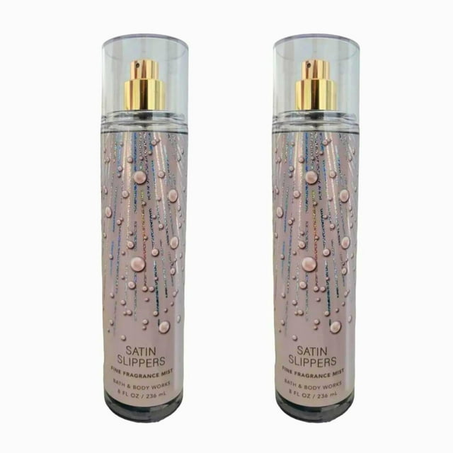 Bath & Body Works Niebla De Fragancia Fina, Juego De 2 Botellas, 8 Oz Por Botella (Pantuflas De Satén)