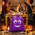 thumbnail image 4 of Halloween Large Storage Bags Heavy‑Duty Holiday Cartoon Ghost Face Decor Organizer Sacks Multi‑Purpose Yard Leaf Waste Collection Bags For Indoor Outdoor Halloween Party Decor, 4 of 8
