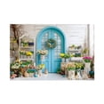 thumbnail image 1 of zhangmingg Easter Photography Background Banner Spring Blue Wooden Door with Colorful Eggs and Rabbit Design Wall for Party, 1 of 2