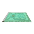 thumbnail image 2 of Ahgly Company Machine Washable Indoor Rectangle Abstract Turquoise Blue Modern Area Rugs, 7' x 10', 2 of 4