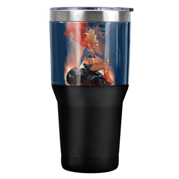 Superman Ride It Out Stainless Steel Tumbler 30 oz Coffee Travel Cup, Vacuum Insulated & Double Wall with Leakproof Sliding Lid