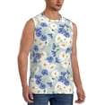thumbnail image 2 of Fotbe Men's Daisies Flowers Print Men's Sleeveless Muscle Tank Tops Casual T-Shirts for Gym Workout Beach-3X-Large, 2 of 8