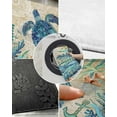 thumbnail image 3 of Shag Bath Rugs Nautical Sea Turtle Blue Gradient Plush Soft Fluffy Doormat Floor Carpet,Non-Slip Living Room Bedroom Kitchen Entryway Door Mats Coastal Coral Retro Letter, 3 of 6