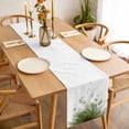 thumbnail image 3 of Modern Sage Green Table Runner - 36 Inch Long, Kitchen Dining Table Runner Dresser Scarves, Gradient Floral Abstract Bohemian White Farmhouse Decor for Coffee Tables Wedding Party Banquet, 3 of 8
