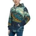 thumbnail image 2 of Naloa Surfing Turtle Teenage Zipper Hoodie, Long Sleeve Zip Up Hoodies Casual Jackets Tops for 7-12 Years-Small, 2 of 6