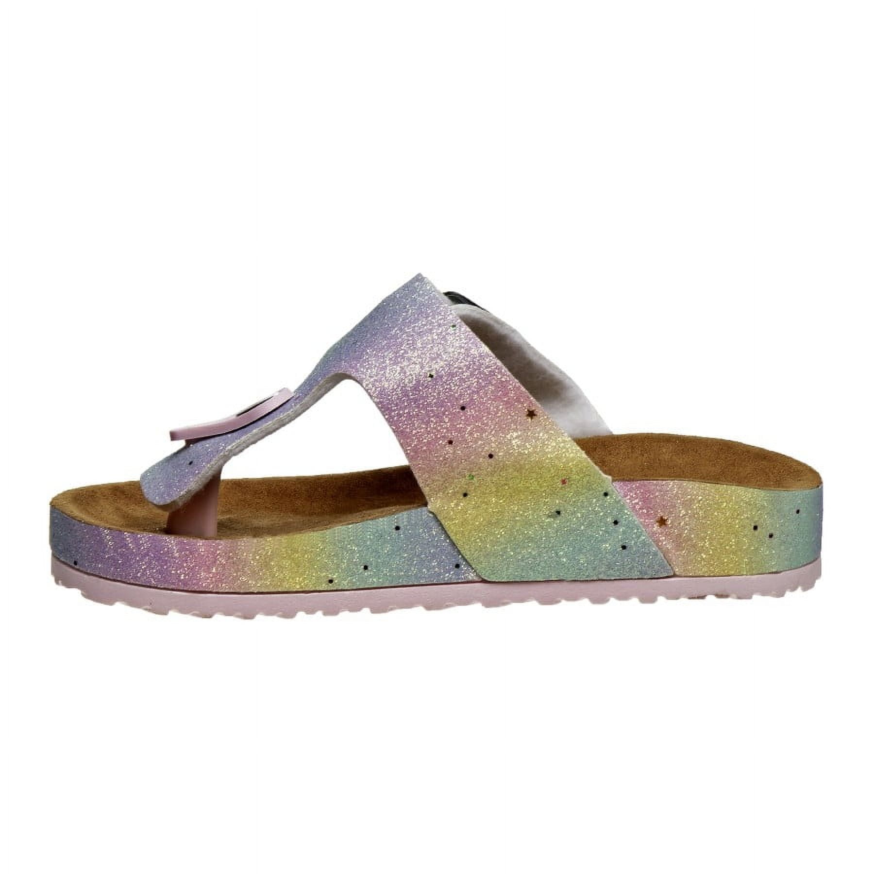 Kensie Girl Thong Flat Heel Kids Cork Sole Flip-Flops with Buckle Strap - Pink , 3