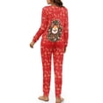 thumbnail image 5 of DISNIMO Women's Pajama Sets Deer Leaf Printed Christmas Sleepwear Long Sleeve 2 Piece Lounge Sets Crew Neck Pullover Top with Long Pant, Available in Plus Size, M, 5 of 7