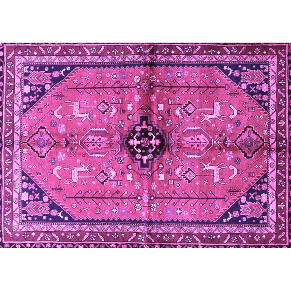 Ahgly Company Indoor Rectangle Persian Purple Traditional Area Rugs, 8' x 12'