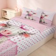 thumbnail image 3 of Erosebridal Cute Cow Zipper Queen Comforter Set with Fitted Sheet and 2 Pillowcases for Girls, Kawaii Pink Love Hearts Print Zipper Bedding Set, Pink Reversible, 3 of 7