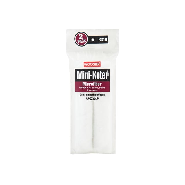 Paint Roller Wooster R316, 6 pulgadas, microfibra, paquete de 2 unidades, color verde