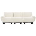 thumbnail image 4 of Euroco Modern 3-seater Sofa 94.5" Sofa Couch Chenille Upholstered Sofa with Curved Armrests for Living Room, Apartment, Guest Room, Beige, 4 of 9