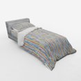 thumbnail image 3 of Abstract Duvet Cover Set, Colorful Modern Artwork with Vertical Stripes and Dashed Lines on White Background, Bedding Set with Shams and Fitted Sheet, 3 Sizes, by Ambesonne, 3 of 3
