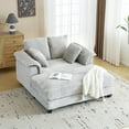 thumbnail image 2 of Ktaxon Corduroy Sofa Bed, Upholstered Comfy Sleeper with Pillow Arms, Lounge Chair with Lumbar Support Pillows, Ideal for Small Spaces Light Gray, 2 of 8