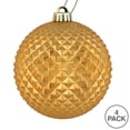 thumbnail image 4 of Vickerman 6" Copper Gold Durian Glitter Ball Ornament, 4 per Bag, 4 of 4
