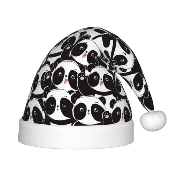 Rateoe Panda Santa Hat Confortable Christmas Hat for Christmas Party Favors Fit for Kids