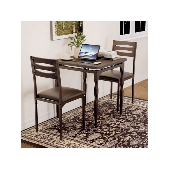 Home dining mesa set para 2 - 3 piece dining mesa y sillas set con spiral mesa legs para small spaces, kitchens, y apartments