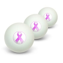 Breast Cancer Pink Ribbon Novelty Table Tennis Ping Pong Ball 3 Pack