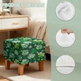 thumbnail image 7 of SCRAWLGOD St. Patrick's Day Shamrock Clover White Green Stretch Ottoman Cover, Ottoman Slipcover Sofa Cover Footstool Protector Storage Ottomans Covers Furniture Protector Washable Square Slipcover, 7 of 7