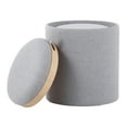 thumbnail image 2 of Lumisource Tray Contemporary Nesting Ottoman Set in Grey Fabric and Natural Wood, 2 of 7