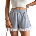 thumbnail image 2 of Sageysalite Athletic Shorts for Women Elastic High Waisted Ruffle Lace Hem Loose Fit Soft Sweet Summer Shorts, 2 of 6